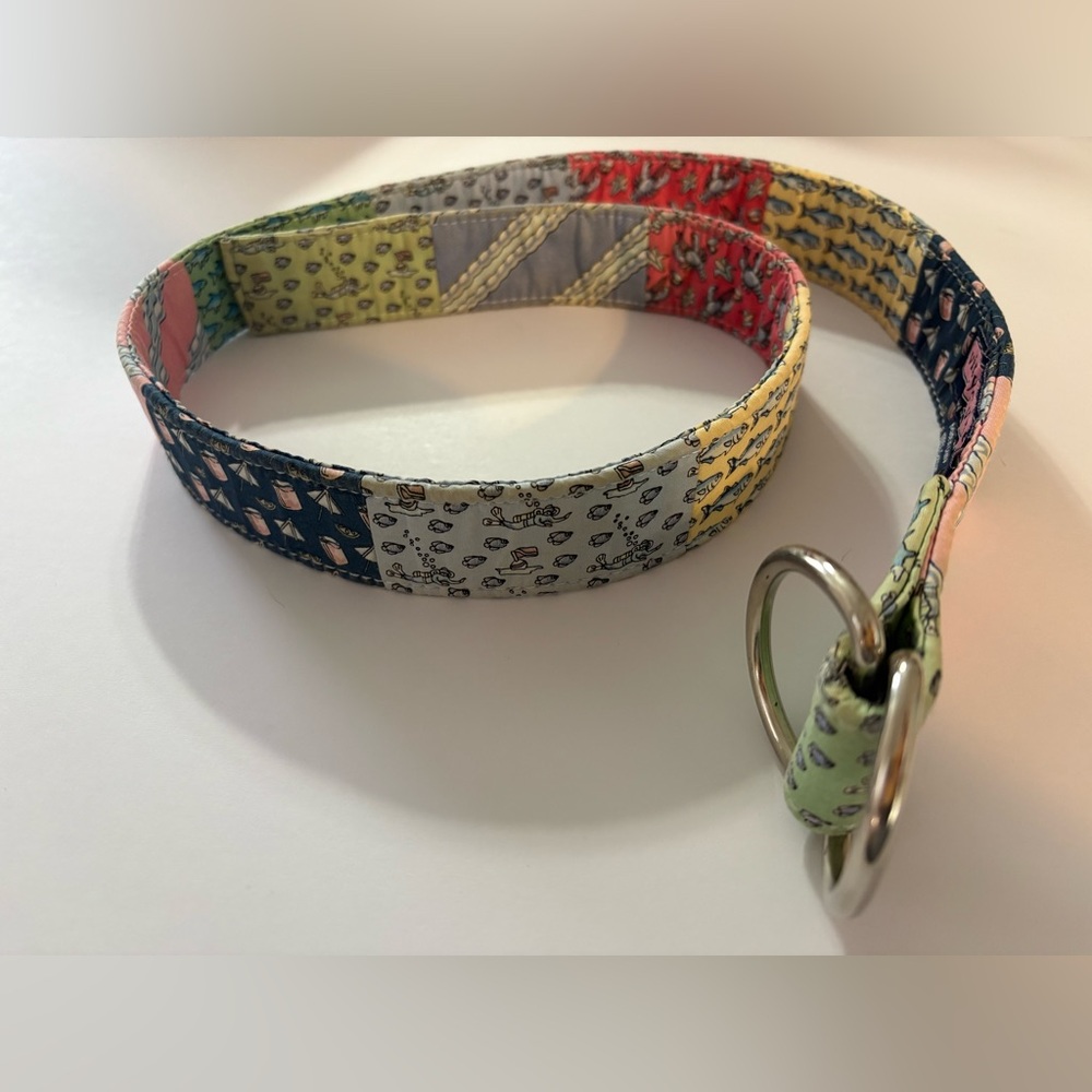 Vineyard Vines Multicolor Patchwork Belt with D Ring size medium
